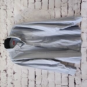 Izod Button-Down Shirt Mens Size XXL Blue & White Striped Classic Long Sleeve